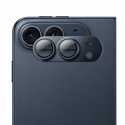 Apple iPhone Duo Mohseven Alüminyum Kaplamalı Safir Anti Reflective Kamera Lens Koruyucu Lacivert