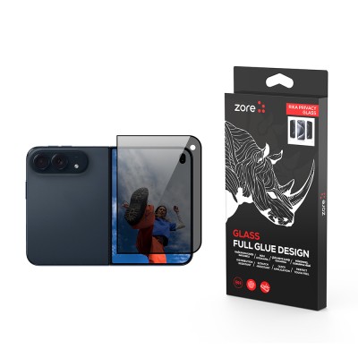 Apple iPhone Duo Zore Rika Premium Privacy Temperli Cam Ekran Koruyucu Siyah