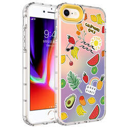 Apple iPhone SE 2020 Case Camera Protected Colorful Patterned Hard Silicone Zore Korn Cover NO4