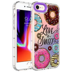 Apple iPhone SE 2020 Case Camera Protected Colorful Patterned Hard Silicone Zore Korn Cover NO11