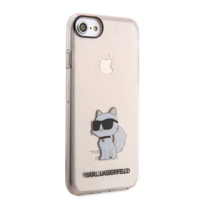 Apple iPhone SE 2020 Case Karl Lagerfeld Transparent Choupette Design Cover Pink