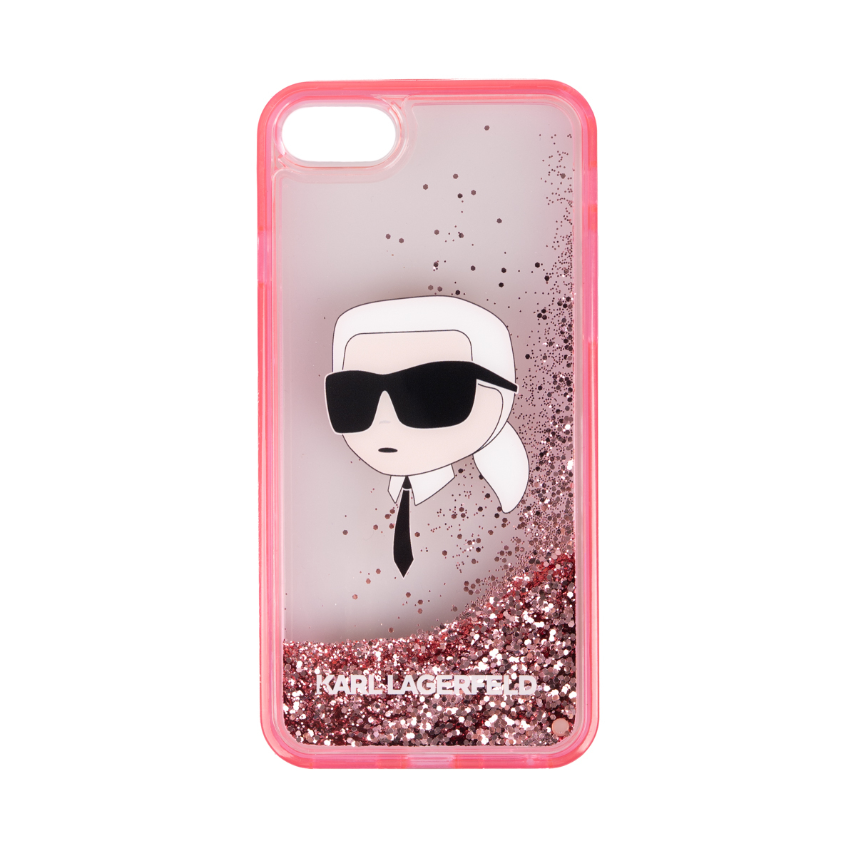 Apple iPhone SE 2020 Kılıf Karl Lagerfeld Sıvılı Simli Karl Head Dizayn Kapak - 10