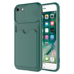 Apple iPhone SE 2020 Kılıf ​Zore Kartix Kapak Koyu Yeşil