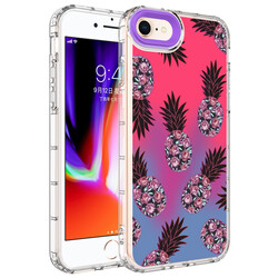 Apple iPhone SE 2022 Case Camera Protected Colorful Patterned Hard Silicone Zore Korn Cover NO6