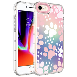 Apple iPhone SE 2022 Case Camera Protected Colorful Patterned Hard Silicone Zore Korn Cover NO7
