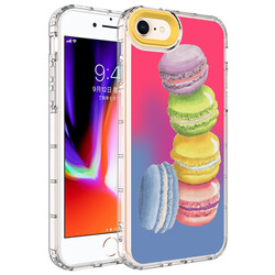Apple iPhone SE 2022 Case Camera Protected Colorful Patterned Hard Silicone Zore Korn Cover NO12