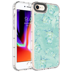 Apple iPhone SE 2022 Case Camera Protected Colorful Patterned Hard Silicone Zore Korn Cover NO13