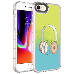 Apple iPhone SE 2022 Case Camera Protected Colorful Patterned Hard Silicone Zore Korn Cover NO14