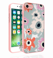 Apple iPhone SE 2022 Case Patterned Camera Protected Glossy Zore Nora Cover NO5