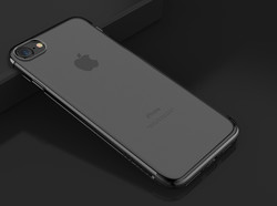 Apple iPhone SE 2022 Case Zore Dört Köşeli Lazer Silicon Cover Black