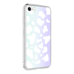Apple iPhone SE 2022 Case Zore M-Blue Patterned Cover Cow No2