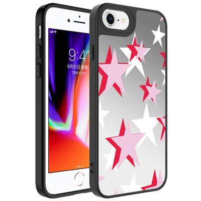 Apple iPhone SE 2022 Kılıf Aynalı Desenli Kamera Korumalı Parlak Zore Mirror Kapak Yıldız