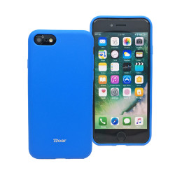 Apple iPhone SE 2022 Kılıf Roar Jelly Kapak Mavi Açık