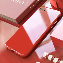 Apple iPhone SE 2022 Kılıf Voero 360 Magnet Kapak Kırmızı
