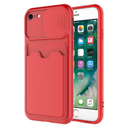 Apple iPhone SE 2022 Kılıf ​Zore Kartix Kapak Kırmızı