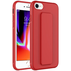 Apple iPhone SE 2022 Kılıf Zore Qstand Kapak Kırmızı