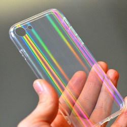 Apple iPhone SE 2022 Kılıf Zore Rainbow Kapak Renksiz