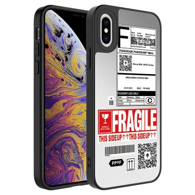 Apple iPhone X Case Mirror Patterned Camera Protected Glossy Zore Mirror Cover Fragile