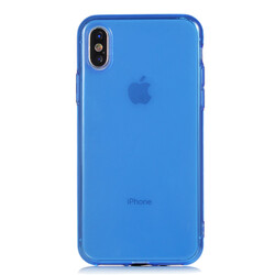 Apple iPhone X Case Zore Mun Silicon Navy blue