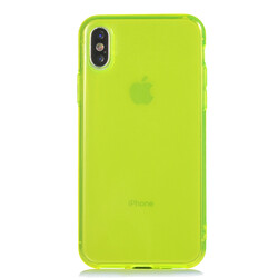 Apple iPhone X Case Zore Mun Silicon Yellow