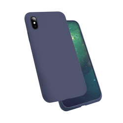 Apple iPhone X Case Zore Silk Silicon Navy blue