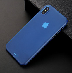 Apple iPhone X Kılıf Zore 1.Kalite PP Silikon Mavi