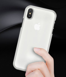Apple iPhone X Kılıf Zore 1.Kalite PP Silikon Beyaz