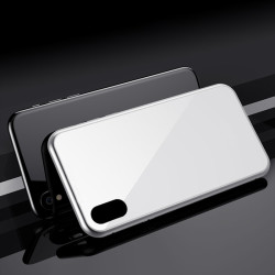 Apple iPhone X Kılıf Voero 360 Magnet Kapak Beyaz