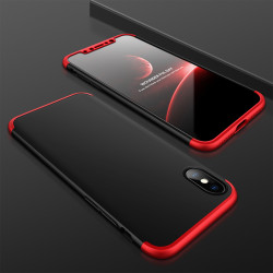 Apple iPhone X Kılıf Zore Ays Kapak Siyah-Kırmızı