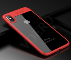Apple iPhone X Kılıf Zore Buttom Kapak Kırmızı