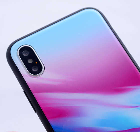 Apple iPhone X Kılıf Zore Ebruli Cam Kapak - 3