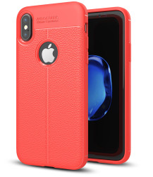 Apple iPhone X Kılıf Zore Niss Silikon Kapak Kırmızı