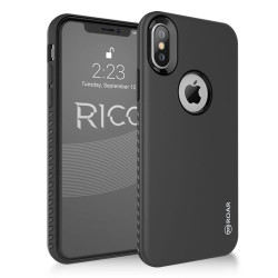 Apple iPhone X Kılıf Roar Rico Hybrid Kapak Siyah