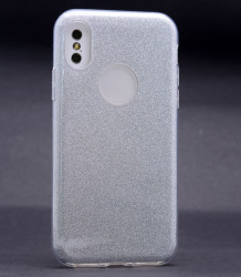 Apple iPhone X Kılıf Zore Shining Silikon Gümüş