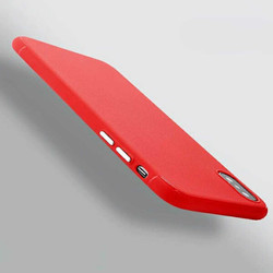 Apple iPhone X Kılıf Zore Time Silikon Kırmızı
