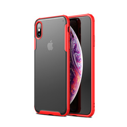 Apple iPhone X Kılıf Zore Volks Kapak Kırmızı