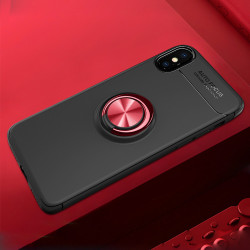 Apple iPhone X Kılıf Zore Ravel Silikon Kapak Siyah-Kırmızı