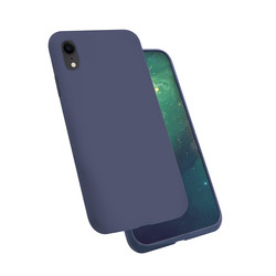 Apple iPhone XR 6.1 Case Zore Silk Silicon Navy blue