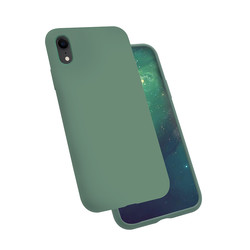 Apple iPhone XR 6.1 Case Zore Silk Silicon Dark Green