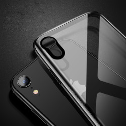 Apple iPhone XR 6.1 Kılıf Zore Eğimli Craft Cam Kapak Siyah
