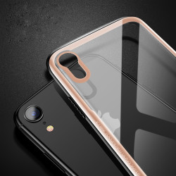 Apple iPhone XR 6.1 Kılıf Zore Eğimli Craft Cam Kapak Gold
