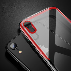 Apple iPhone XR 6.1 Kılıf Zore Eğimli Craft Cam Kapak Siyah-Kırmızı