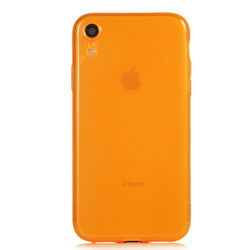Apple iPhone XR 6.1 Kılıf Zore Mun Silikon Turuncu