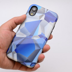 Apple iPhone XR 6.1 Kılıf Zore Piramit Silikon Mavi