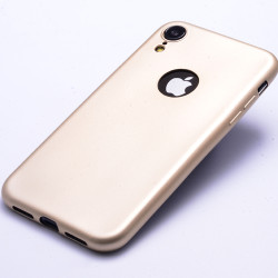 Apple iPhone XR 6.1 Kılıf Zore Premier Silikon Kapak Gold