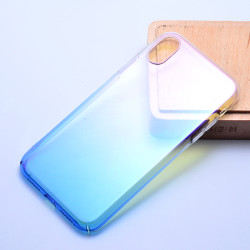 Apple iPhone XR 6.1 Kılıf Zore Renkli Transparan Kapak Mavi