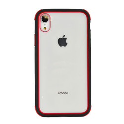 Apple iPhone XR 6.1 Kılıf Zore Tiron Kapak Siyah-Kırmızı