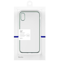 Apple iPhone XS 5.8 Benks Magic Glitz Ultra-Thin Transparent Protective Soft Kapak Koyu Yeşil