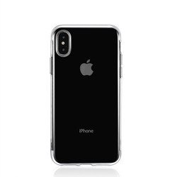 Apple iPhone XS 5.8 Kılıf Zore Dört Köşeli Lazer Silikon Kapak Gri