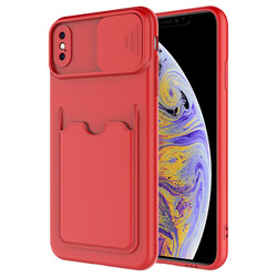 Apple iPhone XS 5.8 Kılıf ​Zore Kartix Kapak Kırmızı
